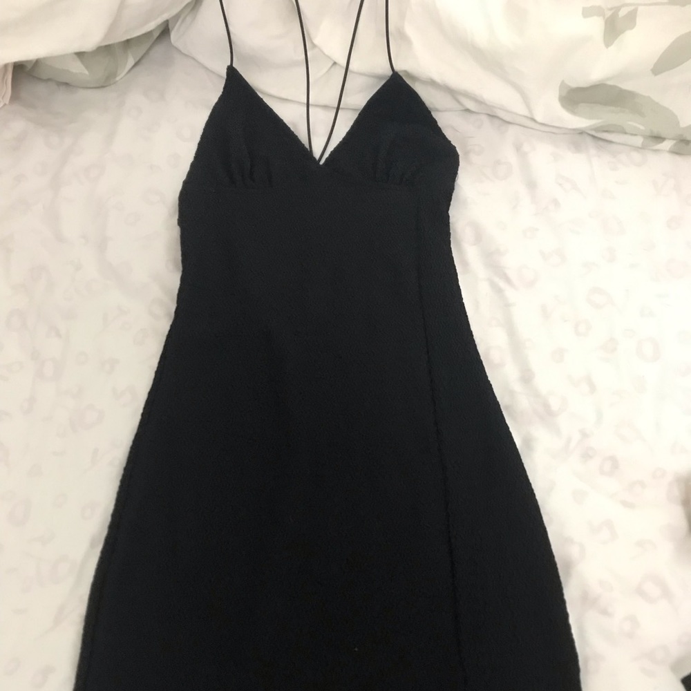 Black strappy mini dress